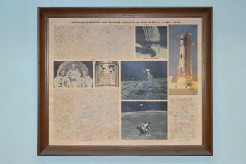 Apollo 11 LM-5 Signatures Framed Poster
