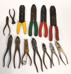 Assorted Lot Of Crimps Pliers & Snips - 12pcs