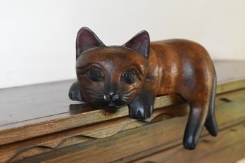 Wooden Mantel Cat