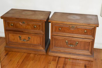 Pair Of Thomasville Solid Wood Night Stand Tables - 2 Total