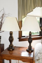 Pair Of Decorative Metal Table Lamps - 2 Total