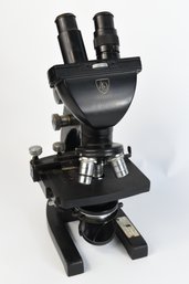 Vintage Spencer Binocular Microscope With 3 Objectives