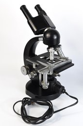 Binocular Microscope With 3 Objectives & Lamp