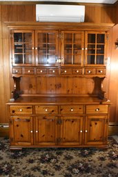 Beautiful Custom Made Solid Pine Wood Hutch Cabinet