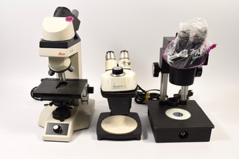 Leica With 4 Objectives And Bausch & Lomb Microscopes - 3 Total