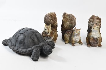 Lawn Decor -Resin Squirrels & Turtle