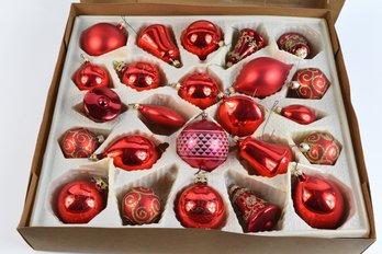 Traditional Glass Christmas Ornaments - 24 Total