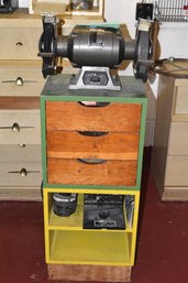 Chicago Power Tools 3/4HP 8' Grinder With Wood Cabinet