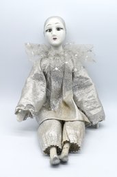 Porcelain Doll With Silver Dress