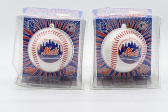 2 New York METS Baseball Christmas Ornaments