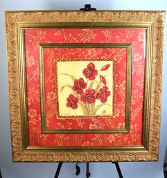 Jo Moulton Oriental Artwork In Ornate Gold Toned Frame