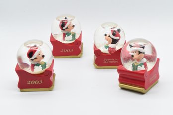 Vintage JC Penny's Disney Mickey Mouse Snow Globes   4 Total