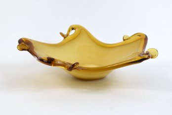 Murano Glass Footed Trinket Candy Bowl Italy