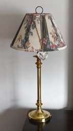 Bronze Toned Table Lamp With Floral Shade