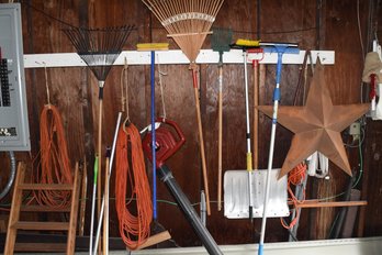 Assorted Tools - Extension Cords Rakes Shovels & More