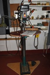 Grizzly Industrial 12 Speed Heavy Duty Drill Press Model No. G7943/G7944 W/ Foot Pedal & Cabinet Full Of Bits!