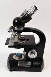 Vintage Steindorff Binocular Microscope With 4 Objectives & Storage Case