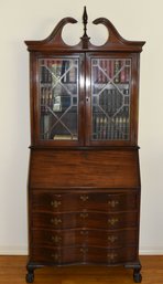 Mahogany Secretary Desk Bookcase Cabinet