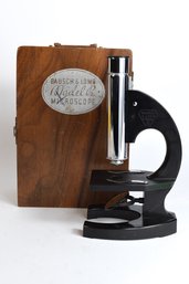 Bausch & Lomb  Model Microscope With Wooden Case