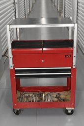 Vintage ACE 3 Draw Rolling Tool Cart Toolbox With Cabinet - Includes Tools!