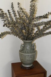 Ceramic Vase With Faux Plant