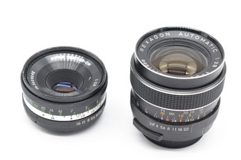 Rexagon Automatic No. 711556 35mm & Super Weistar-DM 50mm No. 500904E Camera Lens - 2 Total