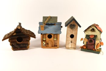 Wooden Birdhouses - 4 Total