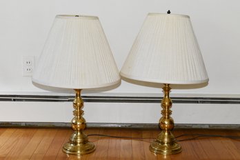 Brass Toned Table Lamps - 2 Total