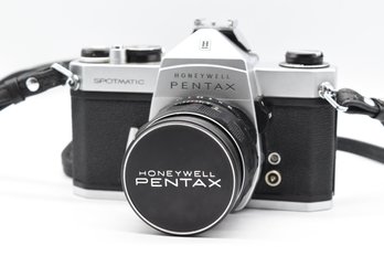 Honeywell Pentax Spotmatic Vintage Film Camera With 55mm Lens & Leather Case