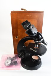 Vintage Carl Zeiss Binocular Microscope With 2 Objectives