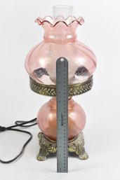 Pink Glass Hurricane Lamp