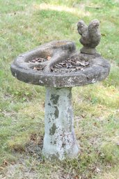 Concrete  Birdbath W/ Squirrel