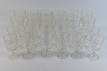 Large Lot Of Footed Glasses - 24 Total