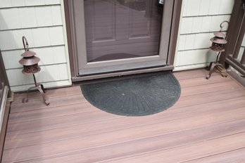 Entryway Doormat & Decorative Lanterns - 3pc Total