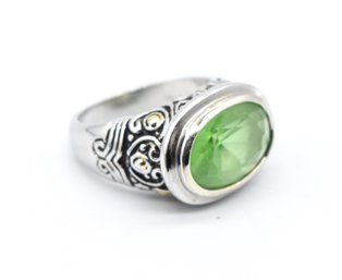 Sterling Silver 925 Peridot Ring Size 6.5    6g
