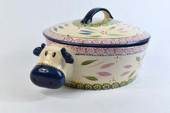 Temp-Tations Presentable Ovenware Decorated With Cow