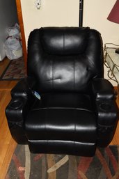 Power Recliner Black Faux Leather