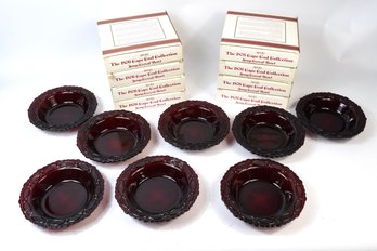 AVON 1876 Cape Cod Collection Ruby Red Soup/cereal Bowl - 8 Total