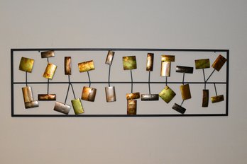 Iridescent Gold Toned Metal Wall Art