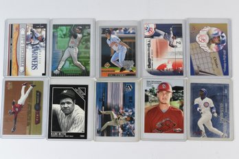 Babe Ruth Ken Griffey Jr  Derek Jeter Ichiro MLB Baseball Cards - 10 Total