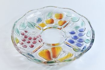 Glass Divided Serving Tray Decorated With Colorful Fruit
