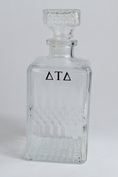 Delta Tau Delta Fraternity Cut Glass Decanter