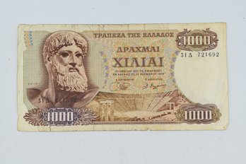 Greece 1000 Drachmai 1970 ZEUS POSEIDON Bank Note