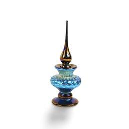 Iridescent Blue Aureen Art Glass Perfume Vial Signed Ableman 2002