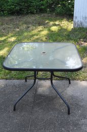 Glass Umbrella Outdoor Patio Table