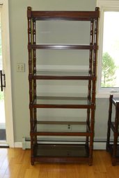 Solid Wood Display Shelving With Glass Shelves - #1