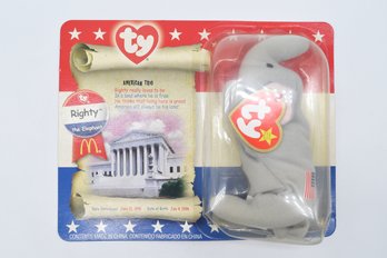 TY Beanie Babies RIGHTY The Elephant McDonalds Toy Circa 2000