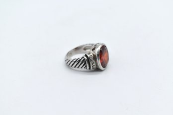 Red Garnet Set In Sterling Silver 925 Ring Size 6 - Total Weight 6g