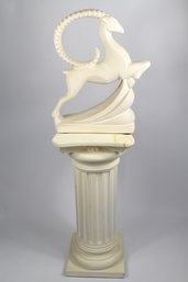 Royal Haeger Sculpture Of Stretching Ram On Stand - Large