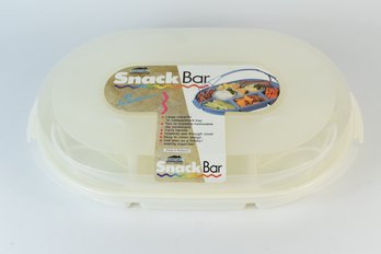 Essentials Snak Bar Plastic Serving Tray With Lid